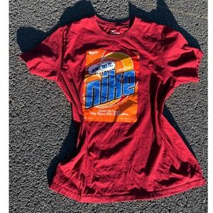 Nike Ultra Drip Graphic T-Shirt Red "Just‎ Do It" Men's Large Cotton